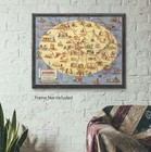 Tucson Arizona Map  old Pueblo  C  1950   Vintage Art Wall Decor 24 X 30 Inches