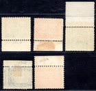 Us 1913   1915 Five Items With Plate  s Scott  397  398  401 Mint Never Hinged