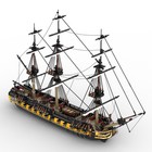 Hms Romulus 44-gun Frigate Ship Moc Model Building Blocks British Boat Set