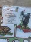Vintage Playful Bear Reindeer Forest Christmas Wrapping Paper  2 Sheets New