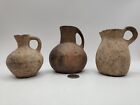Very Early Antique Lot Of 3 Persian Pottery Jugs