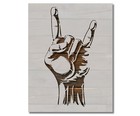 Rock And Roll Horns Hand Gesture Stencil Reusable 8 5 X 11 Inches For Painting