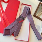 Ferragamo Light Blue 100  Silk Necktie Mini Red Horsebit Business Tie Gift Set