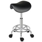 360   Swivel Bar Stool  Black Pu Leather  5 Casters  20-25 6  Height Adjustable