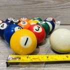 Lot Of 16 Miniature Small Mini 1 5  Pool Balls Billiard Vintage Full Set Inc Cue