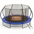 14 Ft 1760lbs Outdoor Backyard Recreational Trampoline W enclosure Net For Kids