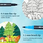 24color Dualtip Art Marker Set Fine Brush Tip Watercolor Drawing Sketching