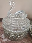 Vintage Vanity Set  5 Pcs  Tray  2 Perfume Bottles  Lipstick Holder   Swan Box 