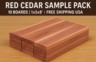     10 Red Cedar Boards     1   x5   x8    Sample Pack   Aromatic        Free Freight Ship