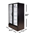 New 38  Commercial 2 Glass Door Merchandiser Refrigerator Display Cooler 21 Cu