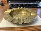 Vintage Brass Ashtray Cigar Table Decoration 9 5    India Engraved Etched Heavy