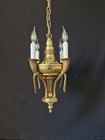 Rare Vintage Antique French Brass Chandelier Ceiling Light 4 Arms Very Beautiful