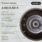 Marathon 00026p Flat Free Sawtooth All Purpose Utility Tire On Rim 2 80 2 50-4
