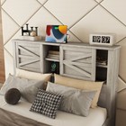 3-piece Farmhouse Bedroom Set - Queen Platform Bed With Double Sliding Door