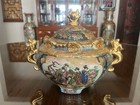 Vintage Japanese Satsuma Porcelain Lidded Tureen 8 5    Tall