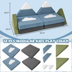 12 Pcs Modular Kids Play Couch  Snow Mountain Theme Toddler Foam Building Fort
