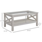 Cottage Style Living Room Media Console Table With Bottom Storage Shelf   X Bar