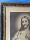 Antique Framed Sacred Heart Of Jesus Consecration Of The Family 16 25 x20 75  