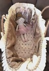 Cozy Doll Display Moses Baskets By Sandee Satin Polkadot Reborn Baby With Outfit