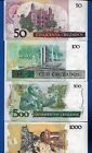 Brazil 50 100 500 1000 Cruzados Uncirculated Banknotes Set   3