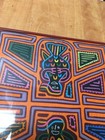 Vintage Kuna Mola Textile Art Framed W Acrylic Cover Colorful Folk 14x12 