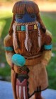 Vtg Signed L Valentine Long Hair Katsina Kachina 7    Carving Mitropoulos Estate