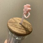 Starbucks Tumbler Pink Sakura Double Glass Straw Cup 591 Ml  Cherry Blossom Plug