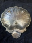 Vintage Silver Plate Footed Shell Serving Dish Bowl 6in Long Msj051