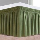 Sage Green King Size 80x78  around Bed Skirts Elastic Ruffles Fit Silky Solid