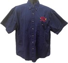 Maynard Ferguson Bill Blass Button Down World Tour Size Large Navy Short Sleeve 
