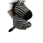 Russ Amrams Zippy Zebra Plush Terry Stuffed Bean Bag White Black 5 