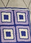 Vtg Granny Square Crochet Afghan Throw Sofa Back Blanket 42 X 64 Purple