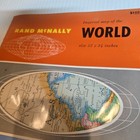 Vintage 1960 s Rand Mcnally Imperial Map Of The World 52  X 34  Orig Cellophane 