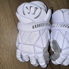 Warrior Evo Qx Lacrosse Gloves Medium 12 Inch White Brand New  Ax Suede