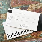 Lululemon Physical Gift Card Value  150 Value W  Envelope Black white No Exp