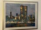 Vladimir Umansky Original Painting Nyc Skyline Pre 9 11 Wtc Twin Towers Signed