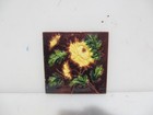 Antique Ceramic Tile Old Floral Flowers Victorian Art Nouveau Vintage