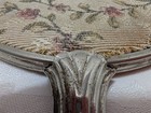 Vtg Collectable Vanity Hand Mirror Floral Embroidery  Silverplate 13   l  7   w Used