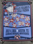 New Willie Nelson 7 4 2026 Picnic 250th Anniversary Concert Tour Poster  190 600