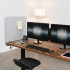 Vivo Gray Clamp-on screw-on 24  X 24  Desktop Privacy Panel Cubicle Desk Divider