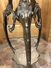 Antique Cast Metal Plant Stand Gold Colored Victorian Style Ornate Designs