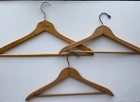 Lot Of 3 Vintage Original Wooden Clothes Hangers With Advertising -hotels  Men s