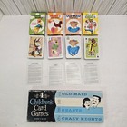 4 Childrens Card Games Crazy Eights Hearts Old Maid Animal Rummy Retro Ephemera 