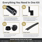  Black 6ft Flush Handrail Kit - Complete 6 Feet Satin Black black