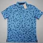 Nike Golf Men s Dri-fit Tour Polo Shirt Fd5739-402 Blue Rake Abstract Print  80