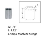 1 4  Wire Rope Sleeve cable Crimp Ferrule aluminum Gritted Crimping Sleeve 2pc
