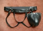 Men s Leather Cod Piece Thong Jockstrap Fetish Underwear With Codpiece