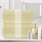 Luxury Bath Sheet Towels Extra Large 35x70 Inch 2 Pack  Beige Highly Absorbent