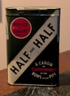 Vintage Advertising Half And Half Smoking Tobacco Vertical Pocket Tin - Empty Nr