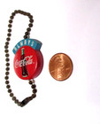 Used Vintage Always Coca-cola Key Chain On Brass Ball Chain